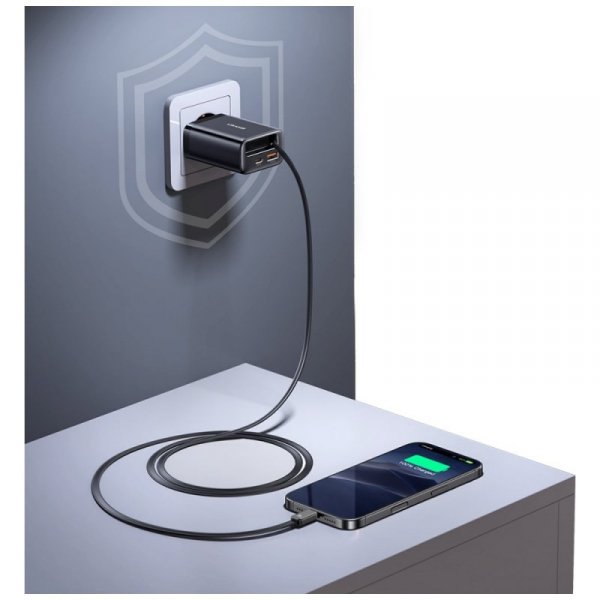 Ładowarka sieciowa USAMS Xiang Series    CC296 30W 1xUSB-C 1xUSB-A + kabel USB-C biały