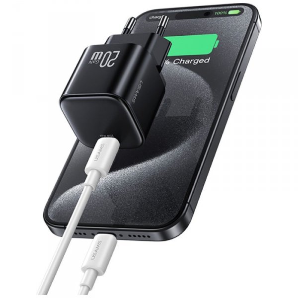 Ładowarka sieciowa USAMS JO Series CC260 20W USB-C + kabel USB-C/USB-C 1m biały