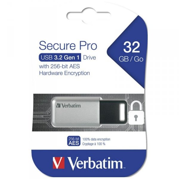Pendrive Verbatim Secure Pro 32GB USB    3.2 Gen 1 srebrny 98665