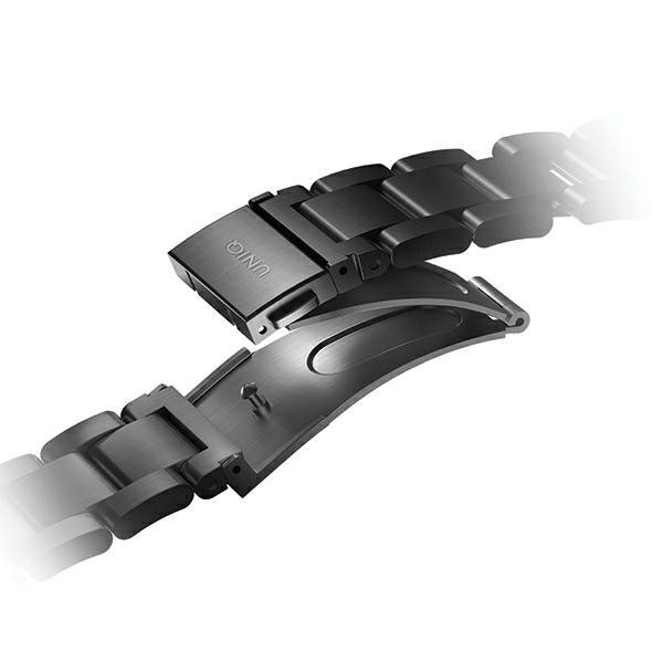 UNIQ pasek Osta Apple Watch 42/44/45/ 49mm Series 1/2/3/4/5/6/7/8/9/10/SE/SE2/Ultra/Ultra 2 Stainless Steel czarny/midnight b
