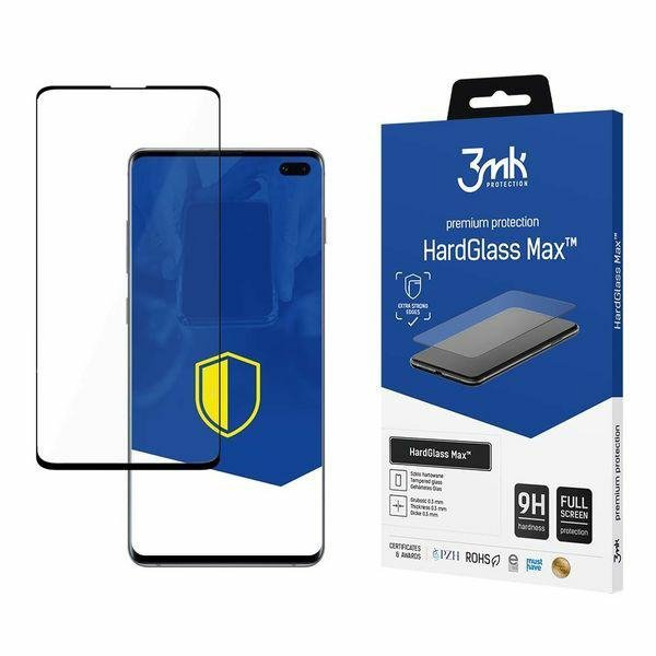 3MK HardGlass Max New Samsung G975 S10 Plusczarny/black, FullScreen Glass Sensor-Dot Finger Print