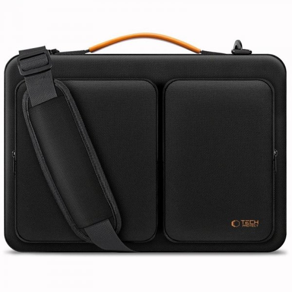 Pancerna Torba Tech-Protect Defender do Laptopa 13 14 cali Wodoodporna (MacBook NEO, Pro, Air 13") Black/Orange