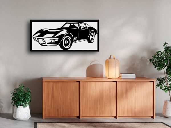 Dekoracja ścienna stylizowana kultowym modelem Corvette