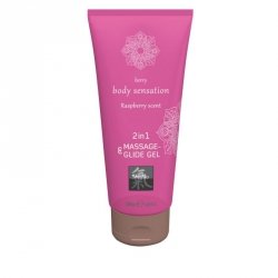 Żel/sprej-Shiatsu 2in1 Massage- Glide Gel Raspberry scent 200ml.