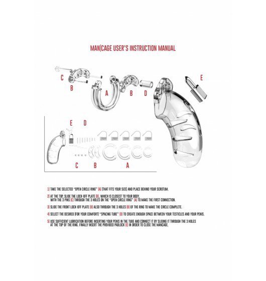 Model 05 - Chastity - 5.5&quot; - Cock Cage - Transparent