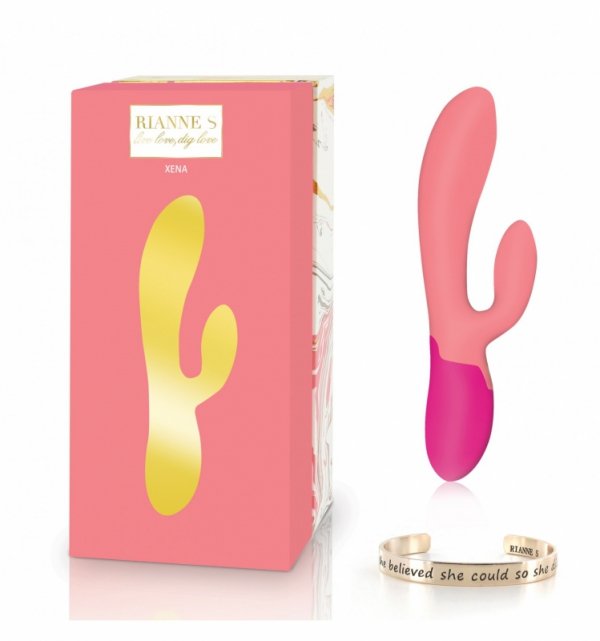 Rianne S ESSENTIALS - Xena Rabbit Vibrator Coral & French Rose