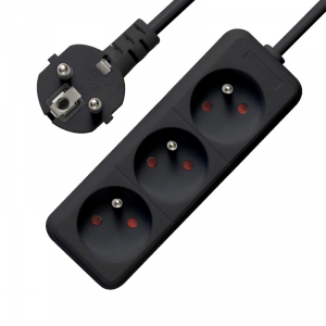 Bounn listwa zasilająca 3 gniazda 1,5 m czarna 16A