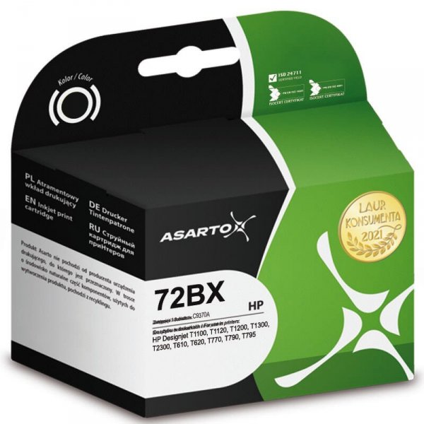 Tusz Asarto do HP 72BX | C9370A | 130 ml | black