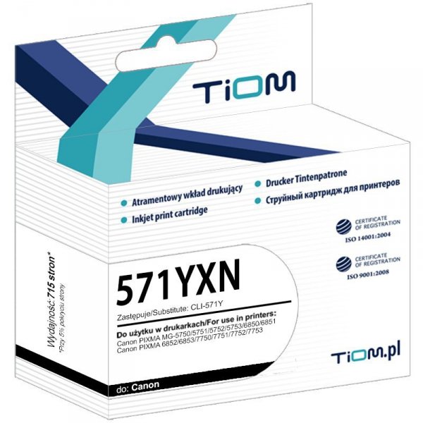 Tusz Tiom do Canon 571YXN | 0388C001 | 715 str. | yellow