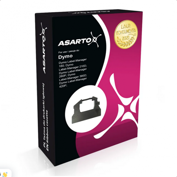 Taśma Asarto do DYMO D12/7/BK/T | S0720500 |  black/transparent | 12mm*7m