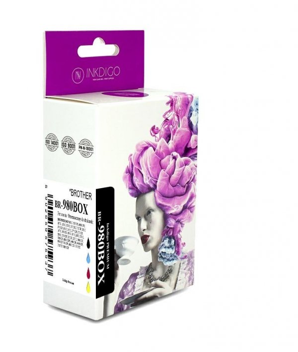 4x Tusz INKDIGO do BROTHER LC980 Multibox CMYK DCP145 165 365 373 375 MFC250 255 DCP6690 MFC5890 5895 6490 6890