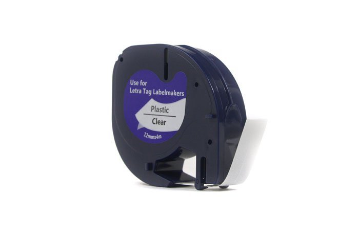 Taśma zamiennik Dymo LabelWriter Czarny na Przezroczystym, 12mm x 4m LetraTag LT100H, LT100T, LT100, QX50, XR (12267, 12268, 16951, 16952) (S0721530, S0721540)