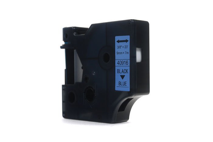 Taśma zamiennik Dymo D1 Czarny na Niebieskim 9mm x 7m  LM100 , LM120, LM150, LM160, LM200, LM210, LM210D, LM220, LM260, LM260P, LM260D, LM280, LM300, LM350, LM360D, LM420P, LM500TS (40916) (S0720710)