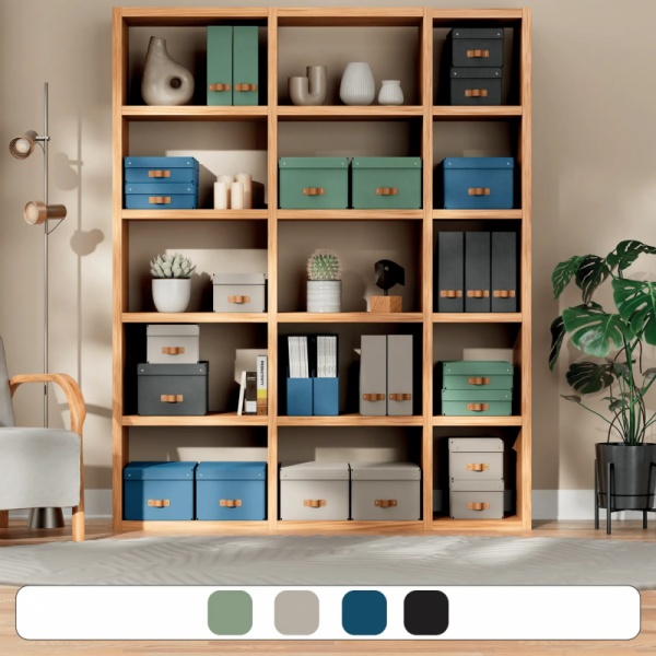 Pudełko do przechowywania Puro z pokrywką średnie niskie 8l (2szt) granatowe 61480068 LEITZ