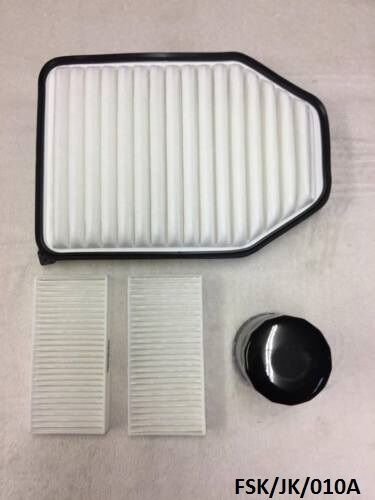 Oil, Air Filter & 2 x Cabin filter for Jeep Wrangler JK 3.8L 2011 FSK/JK/010A