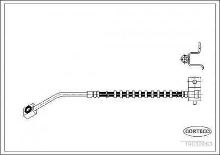 Przewód hamulcowy elastyczny ( Weżyk ) prawy przód Pt Cruiser 00- 4509995ab