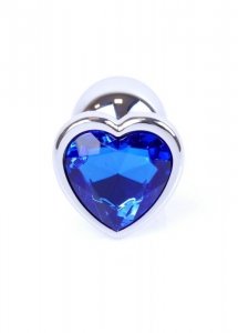 Plug-Jewellery Silver  Heart PLUG- Dark Blue