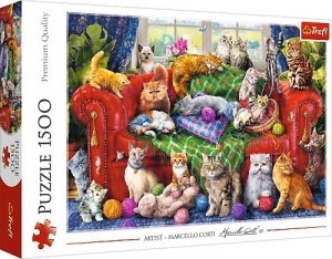 Trefl puzzle 1500 Kociaki na sofie