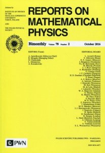 Reports on Mathematical Physics 78/2 2016 Kraj