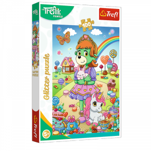 Puzzle 100 Glitter Brokatowe Trefliki 14833