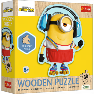 Puzzle 50 Drewniane Konturowe Szalony Minionek 20239
