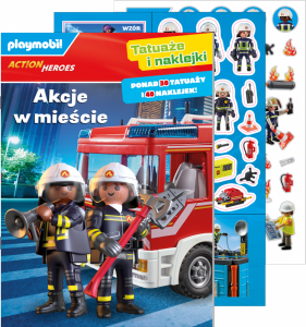 Akcje w mieście. Playmobil Action Heroes. Tatuaże i naklejki
