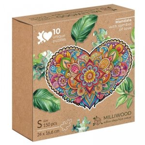 Drewniane puzzle. Mandala. Miłość
