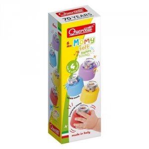 Quercetti. Miękkie klocki Momy z grzechotką. 4 elementów