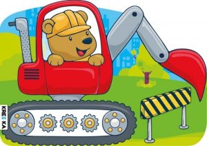 Pojazdy dla maluchów. Koparka czerwona . Wydawnictwo Books and Fun