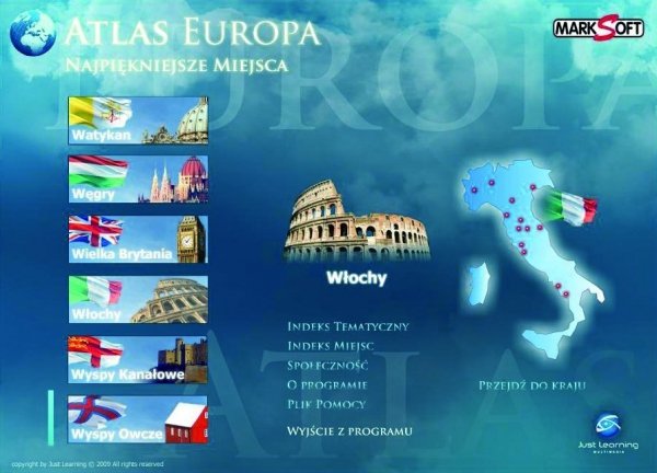 Atlas Europa. Najpiękniejsze miejsca. Multimedialny przewodnik turystyczny po Europie. PC CD-ROM