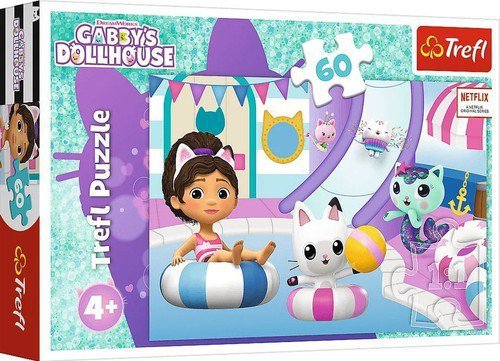 Puzzle 60 Gabby na basenie  Gabby&#039;s Dollhouse