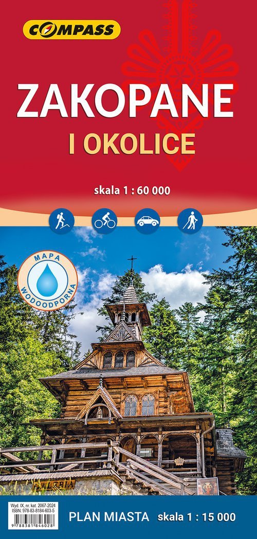 Mapa Zakopane i okolice wersja laminowana 1:60 000