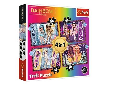Puzzle 4w1 Modne laleczki Rainbow High