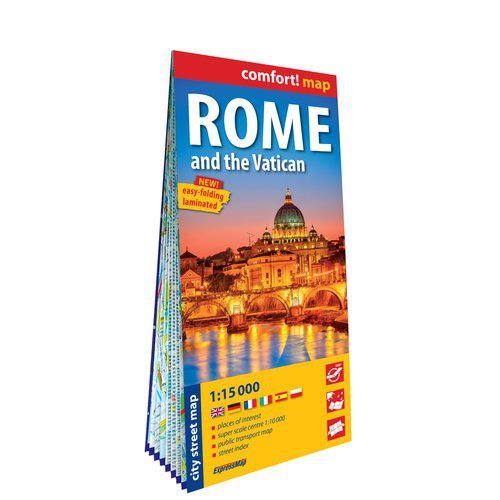 Rzym i Watykan (Rome and the Vatican) laminowany plan miasta 1:15 000