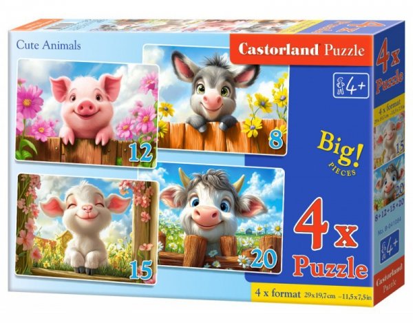 Puzzle 4w1 (8,12,15,20) Cute Animals B-041084
