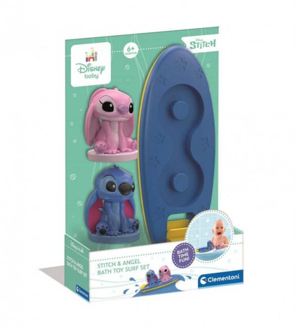 Stitch i Angel. Zestaw do kąpieli z deską surfingową