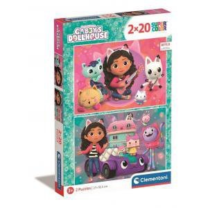 Puzzle 2x20 el. Koci Domek Gabi. Gaby's Dollhouse 24802
