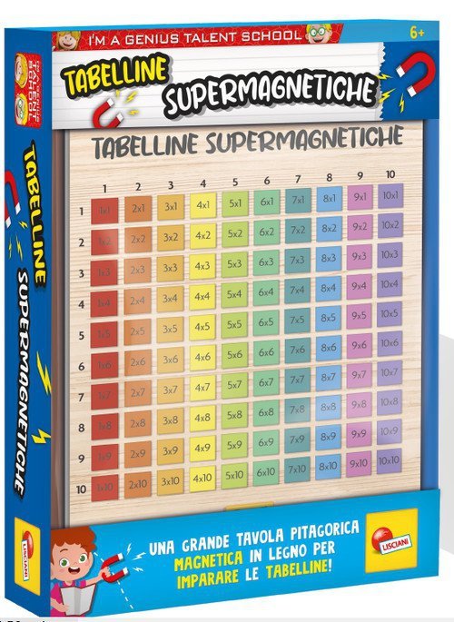 Lisciani. I'm Genius. Drewniana magnetyczna tabliczka mnożenia