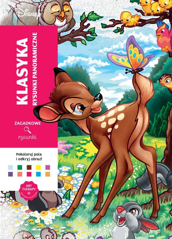 Rysunki panoramiczne. Klasyka. Kolorowanka antystresowa Disney. Zagadkowe rysunki