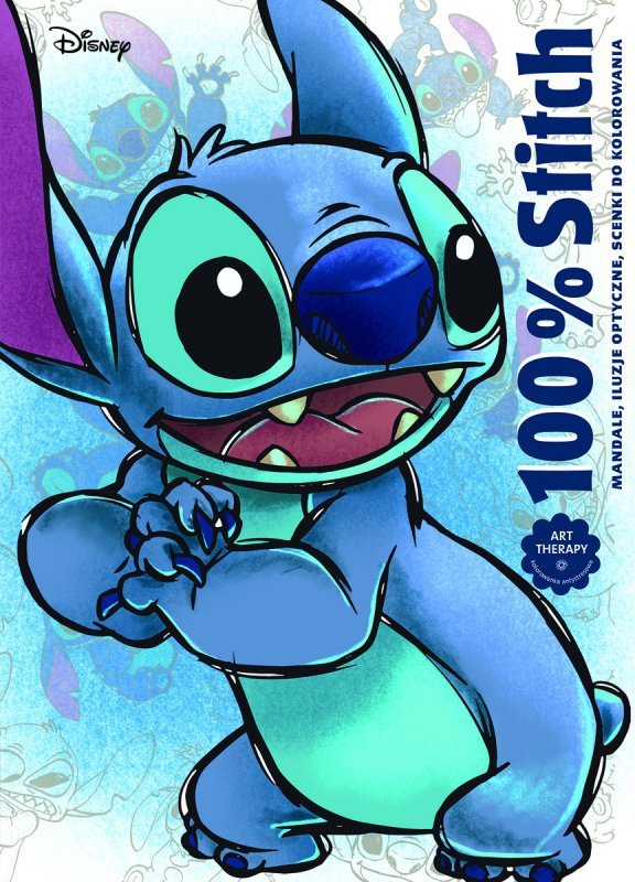 100% Stitch. Mandale, iluzje optyczne, scenki do kolorowania. Art. Therapy. Disney