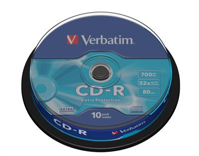 Verbatim CD-R 52x 700MB 10p 43437 cake DataLife, Extra Pritection, bez nadruku