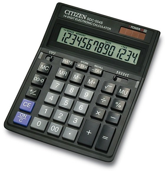 CITIZEN Kalkulator SDC554S 14-cyfrowy wyświetlacz