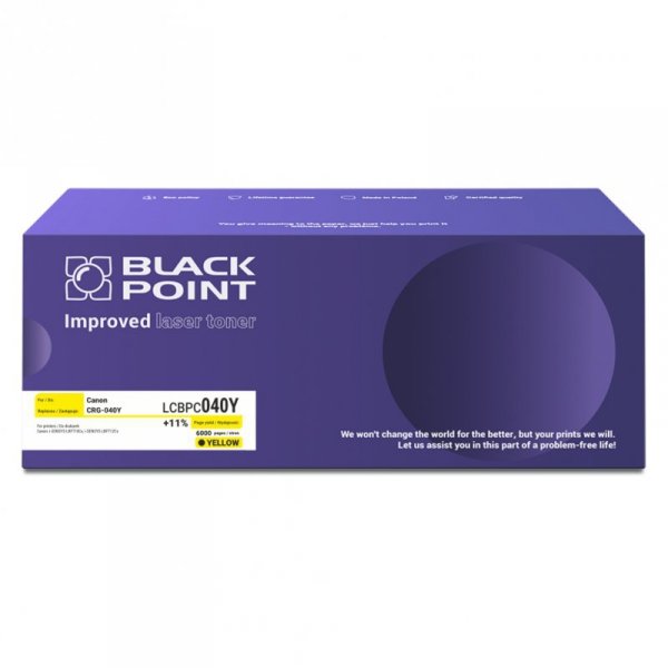 Black Point toner LCBPC040Y zastępuje Canon CRG-040Y yellow