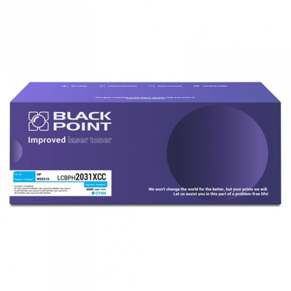 Toner Black Point LCBPH2031XCC &lt;br&gt; 
Zastępuje: HP W2031X &lt;br&gt;
Wydajność: 6000 stron &lt;br&gt;
Kolor: Cyan &lt;b