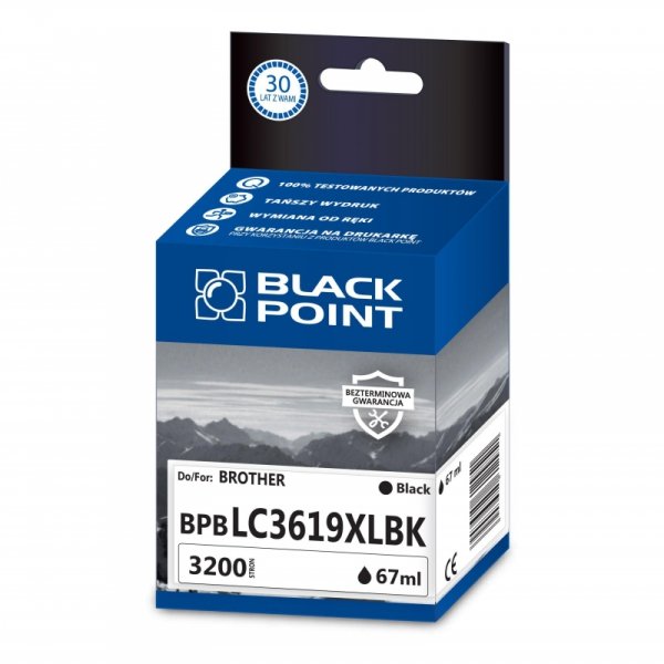 Black Point tusz BPBLC3619XLBK zastępuje Brother LC-3619XLBK, czarny