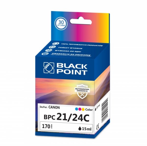 Black Point tusz BPC21/24C zastępuje Canon BCI-21C / BCI-24C, trójkolorowy