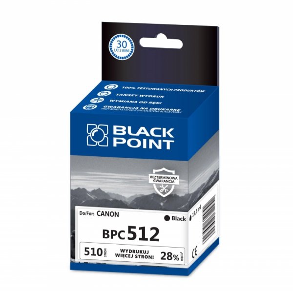 Black Point tusz BPC512 zastępuje Canon PG-512, czarny