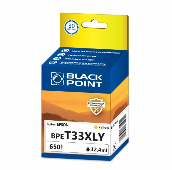 Black Point tusz BPET33XLY zastępuje Epson C13T33644012, yellow