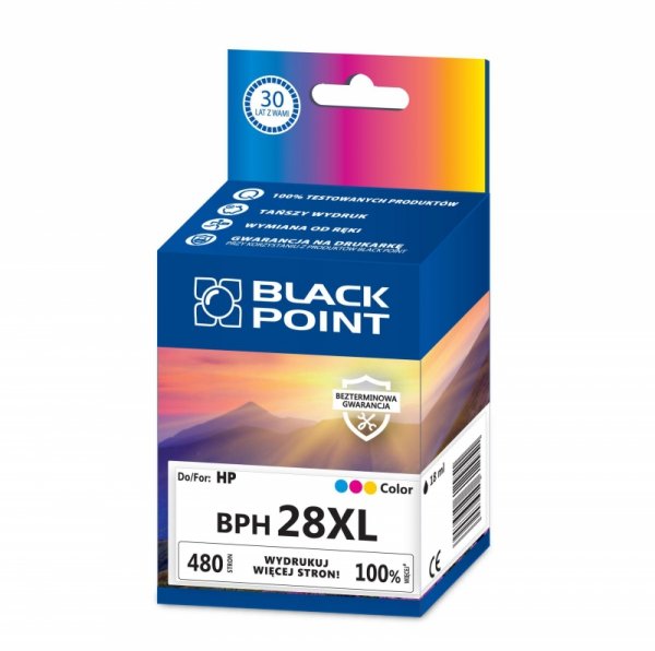 Black Point tusz BPH28XL zastępuje HP C8728AE, trójkolorowy