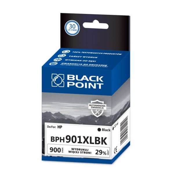 Black Point tusz BPH901XLBK zastępuje HP CC654AE, czarny